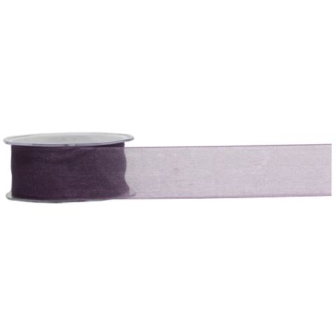 ORGANZA WOVEN EDGE 38mm x 50Mtr PLUM