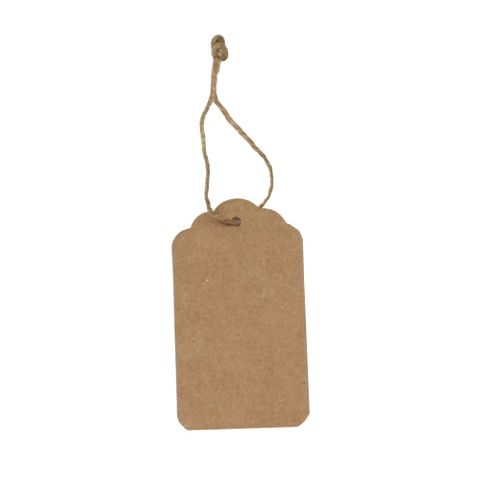 GIFT TAG BROWN RECTANGULAR 10 PER PACK