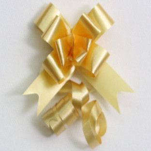 PULL BOW PLAIN 14mm SOFT GOLD (PACK OF 100)