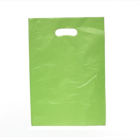 DIECUT BAG SML 36(H) x 25.5(W) cm LIME GREEN (100 PER PACK)