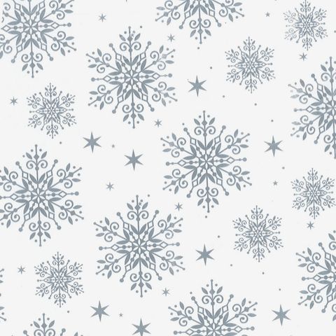 TISSUE PRINTED QUIRE (20 SHEETS) SNOWFLAKES SILVER SIZE 76cm X50cm