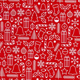 MINI ROLL XMAS ALLSORTS RED 200mm x 50Mtr