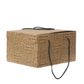 BROWN SCRIPT BOX WITH ROPE HANDLE 29(L) x 35.5(W) x19.5(H) cm