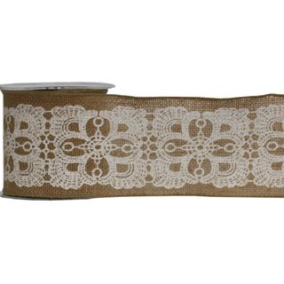 JUTE BURLAP RIBBON JENNA 100mm x 4.5Mtr - NO RETURNS