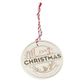 GIFT TAG WHITE MERRY CHRISTMAS CIRCLE 10 PER PACK