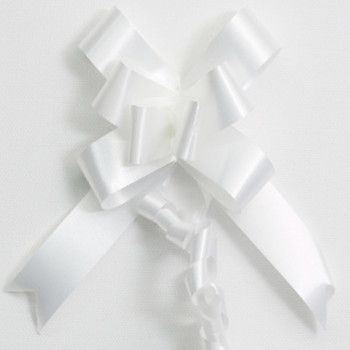 PULL BOW PLAIN 22mm WHITE (PACK OF 100)