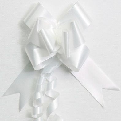 PULL BOW PLAIN 32mm WHITE (PACK OF 100)