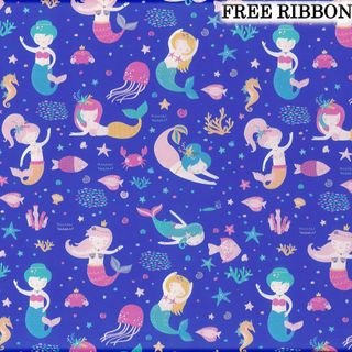 MERMAIDS 500mm x 50Mtr - FREE METALLIC DOT 38mm x 50Mtr HOT PINK