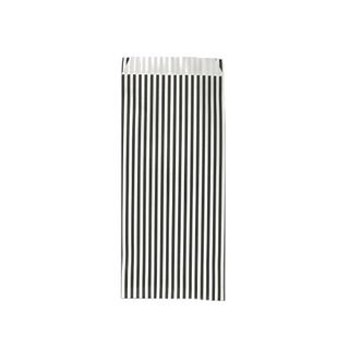 PAPER BAG SMALL BLACK/WHITE STRIPE 90(L)x235(H)x55mm 50/PACK