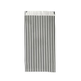 PAPER BAG MEDIUM BLACK/WHITE STRIPE 150(L)x290(H)x55(G)mm 100/PACK