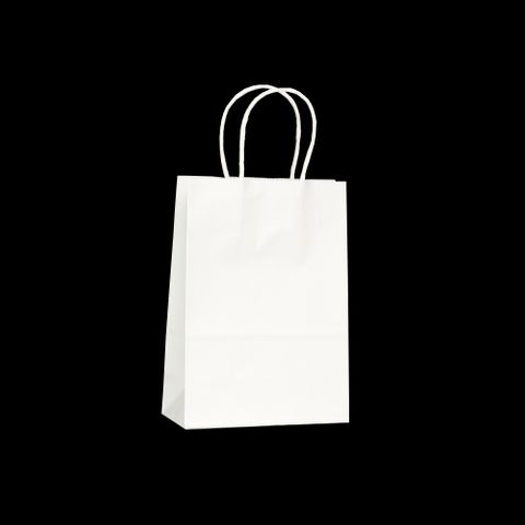 KRAFT BAG WHITE PLAIN SMALL 21H x15W x 8G CM - 200 UNITS/ CARTON