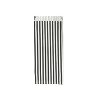 PAPER BAG SMALL BLACK/WHITE STRIPE 9(L)x23.5(H)x5.5 cm 100/PACK