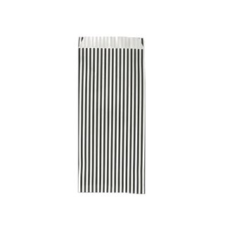 PAPER BAG SMALL BLACK/WHITE STRIPE 90(L)x235(H)x55mm 100/PACK