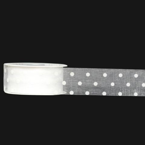 DOTTI 38mm x 25Mtr WHITE/WHITE DOTS