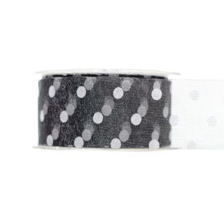 DOTTI 38mm x 25Mtr BLACK/WHITE DOT