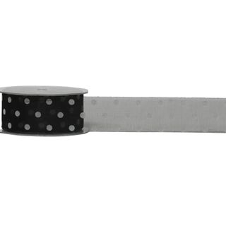 DOTTI 38mm x 25Mtr BLACK/WHITE DOT