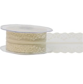 DELICATE LACE 38mm x 20Mtr BISCUIT
