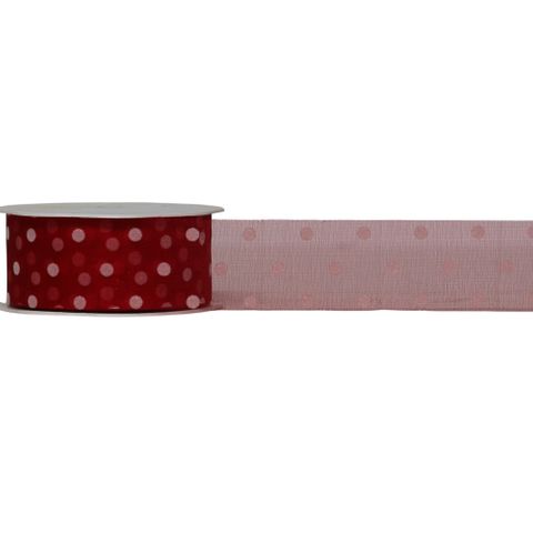 DOTTI 38mm x 25Mtr RED/WHITE DOT