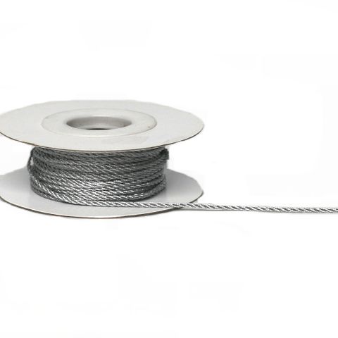 TWISTED METALLIC THREAD 2mm x 20Mtr SILVER