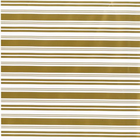 WHITE & GOLD STRIPE (WIDE) 500mm x 50Mtr