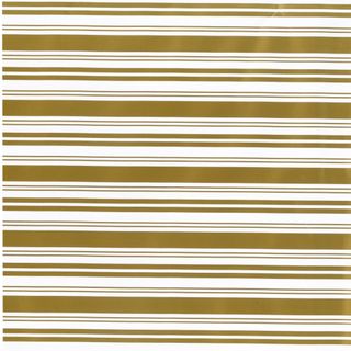 WHITE & GOLD STRIPE (WIDE) 500mm x 50Mtr