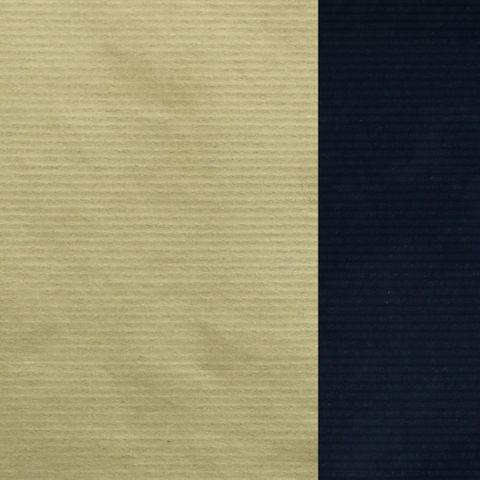 RIB KRAFT DOUBLE SIDED 350mm x 50Mtr NAVY/GOLD