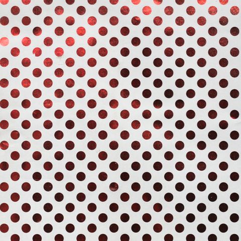 MINI ROLL DOT RED ON WHITE KRAFT 200mm x 50Mtr