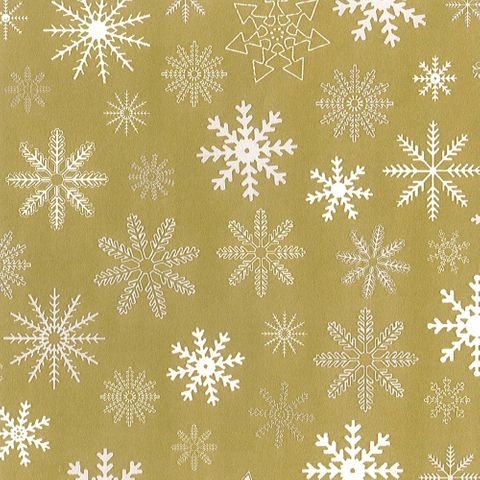 SNOWFLAKES GOLD 500mm x 50Mtr