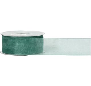 ORGANZA WOVEN EDGE 38mm x 50Mtr SEAFOAM GREEN