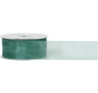 ORGANZA WOVEN EDGE 38mm x 50Mtr SEAFOAM GREEN