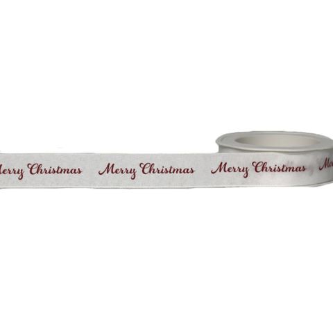 MERRY CHRISTMAS 25mm x 10Mtr WHITE / RED WRITING