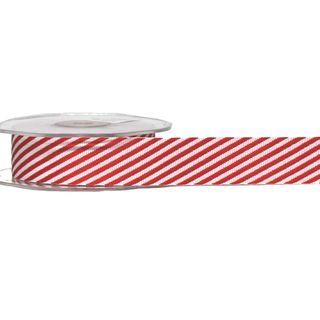 STRIPE RED COTTON RIBBON 25mm x 10Mtr