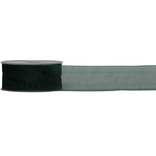 ORGANZA WOVEN EDGE 38mm x 50Mtr HUNTER GREEN