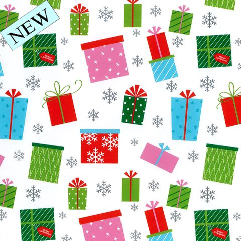 XMAS PRESENTS WHITE 700mm x 50Mtr