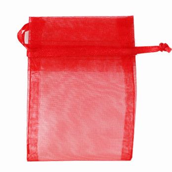 POUCH ORGANZA MINI 10(H) x 7.5(W)cm RED (PACK OF 10)