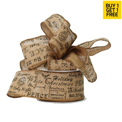 CHRISTMAS HESSIAN 64mm x 9M (WIRED) -BUY 1 GET 1 FREE