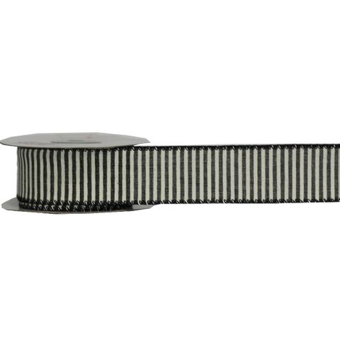 STRIPE 38mm x 9Mtr BLACK VINCENT (WIRED)