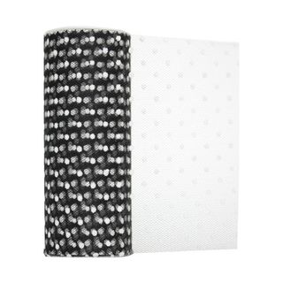 TULLE FLOCKED 150mm x 23Mtr BLACK/WHITE