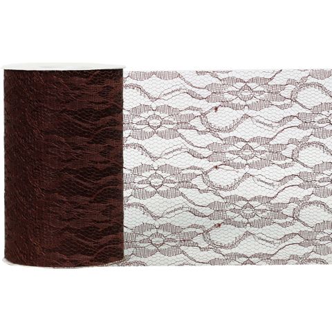 LACE 150mm x 23Mtr DARK BROWN