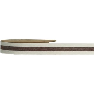 BROOKLYN RIBBON 22mm x 10Mtr BROWN STRIPE