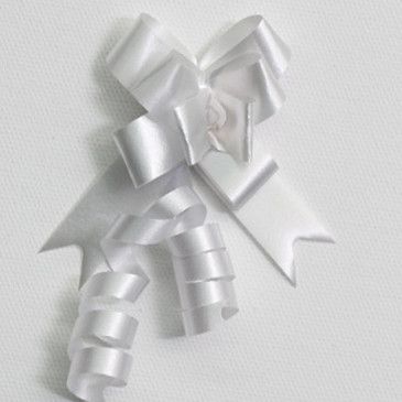 PULL BOW PLAIN 14mm WHITE (PACK OF 100)