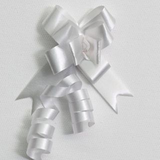 PULL BOW PLAIN 14mm WHITE (PACK OF 100)