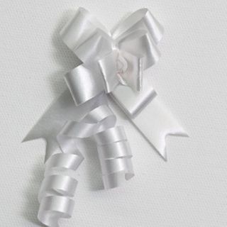 PULL BOW PLAIN 14mm WHITE (PACK OF 100)