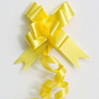 PULL BOW PLAIN 14mm DAFFODIL (PACK OF 100)