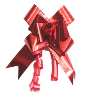 PULL BOW METALLIC 32mm RED (PACK OF 100)