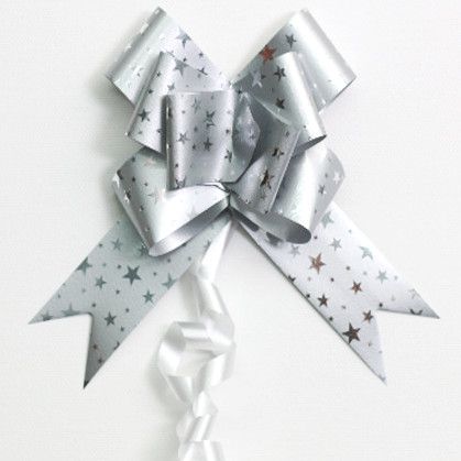 PULL BOW STARS 32mm SILVER (PACK OF 100)