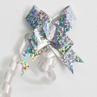 PULL BOW HOLOGRAPHIC 14mm SILVER (PACK OF 100)