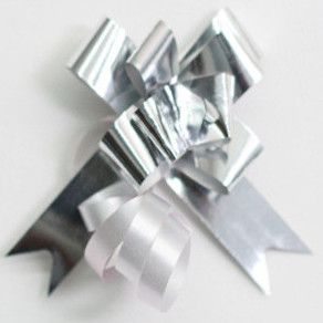 PULL BOW METALLIC 14mm SILVER (PACK OF 100)