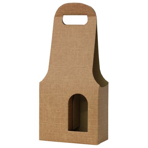 WINE BOX 2 BOTTLES 180x90x410mm BROWN KRAFT (CUT OUT)