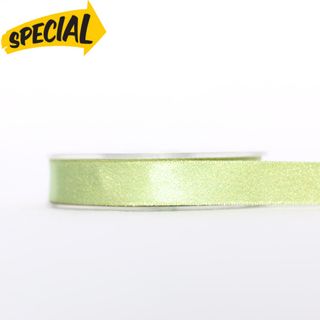 SHIMMER SATIN 15mm x 25Mtr LIME GREEN